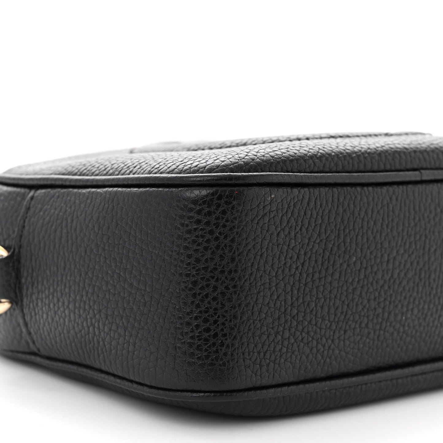 Pebbled Calfskin Small Soho Disco Bag Black