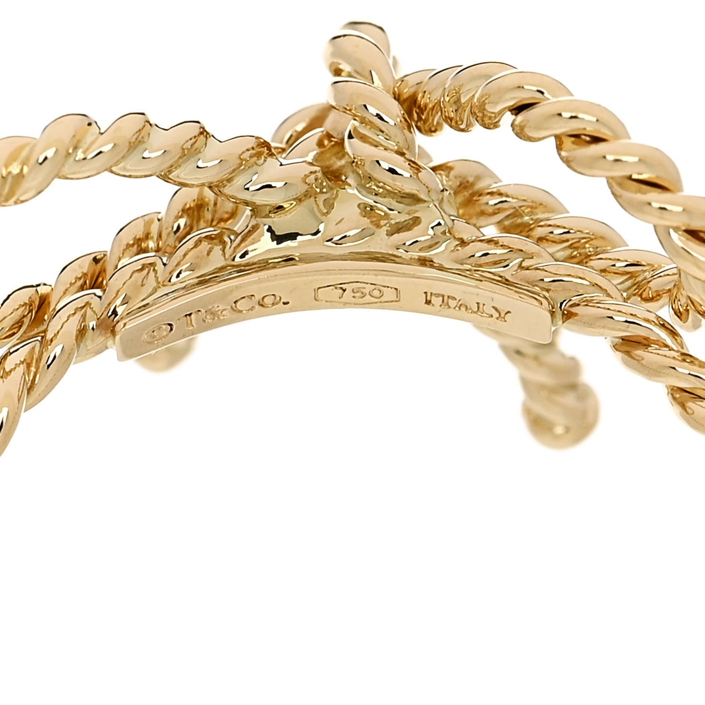 18K Yellow Gold Twist Bow Ring 52 6