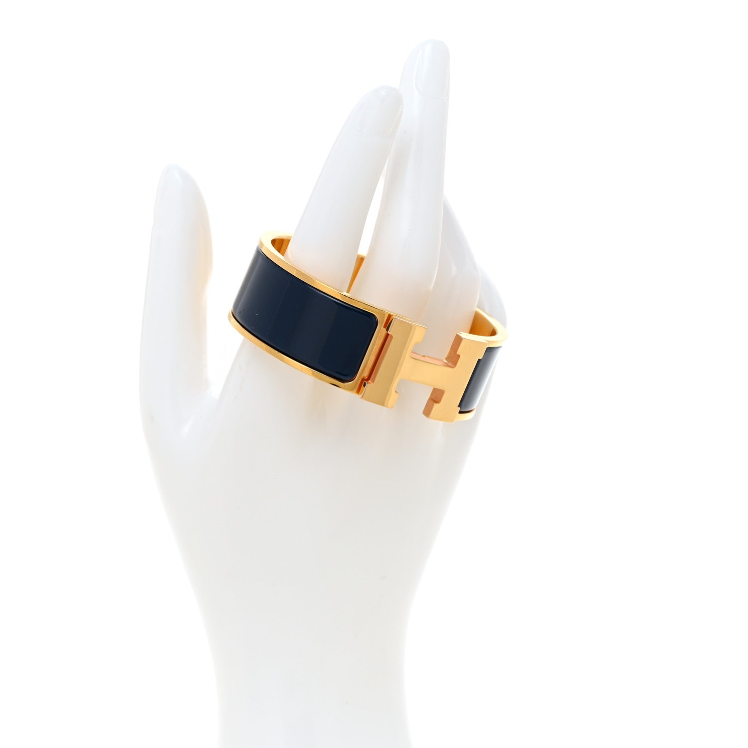 Hermes Enamel Wide Clic Clac H Bracelet PM Bleu Indigo 2 of 4