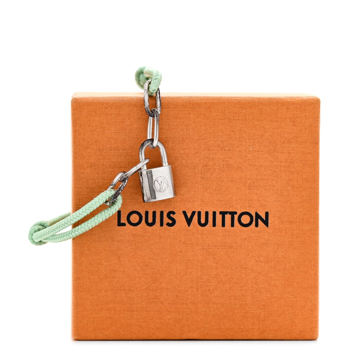 X Virgil Abloh Sterling Silver Lockit Adjustable Cord Bracelet Green