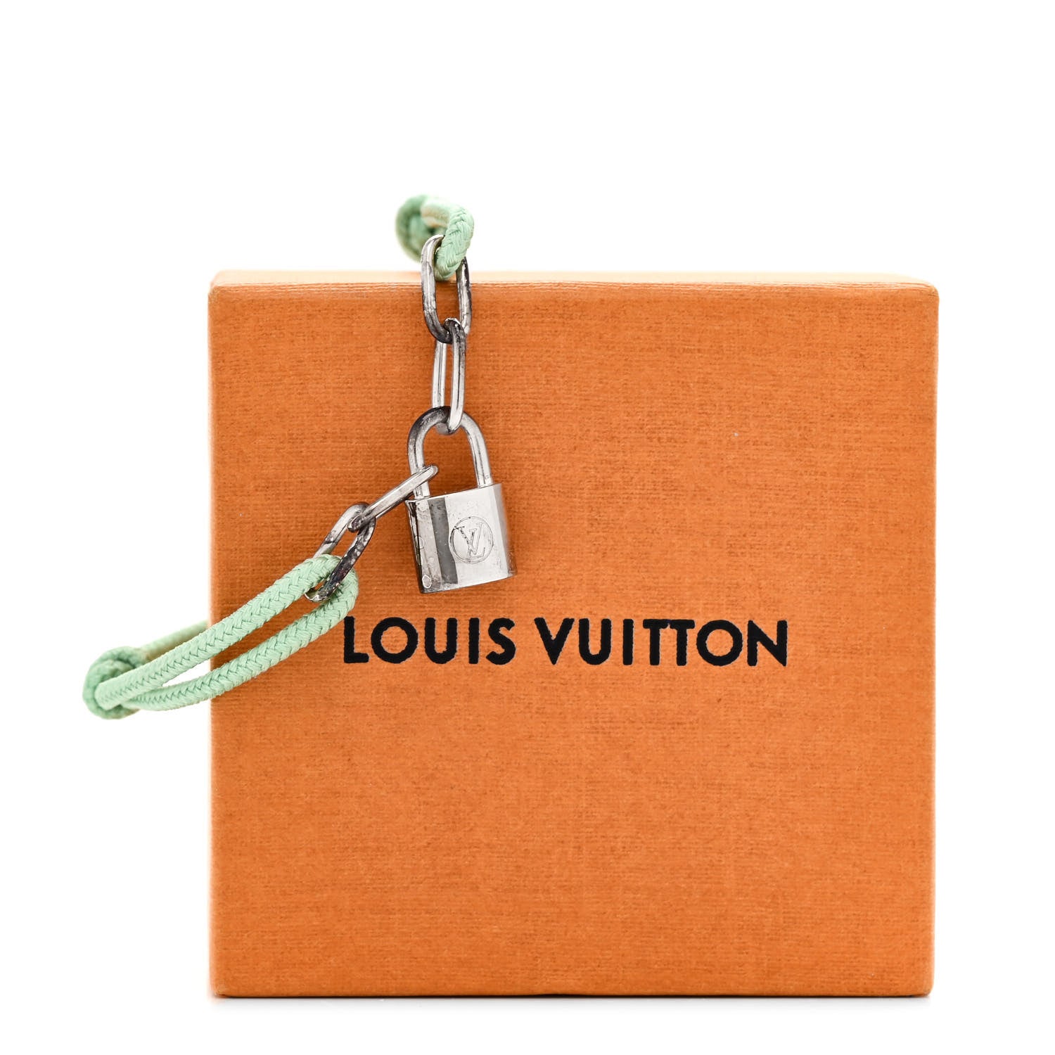 Louis Vuitton X Virgil Abloh Sterling Silver Lockit Adjustable Cord Bracelet Green 5 of 5