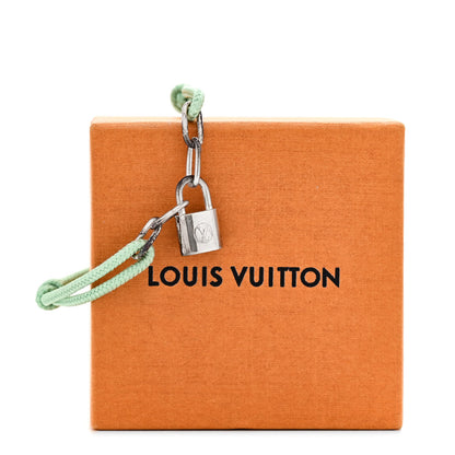 Louis Vuitton X Virgil Abloh Sterling Silver Lockit Adjustable Cord Bracelet Green 5 of 5