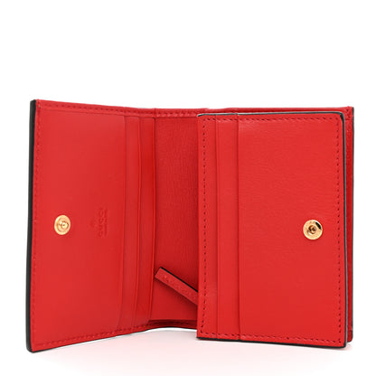 Gucci GG Supreme Monogram Apple Card Case Wallet Beige Multicolor Lobster Red 5 of 8