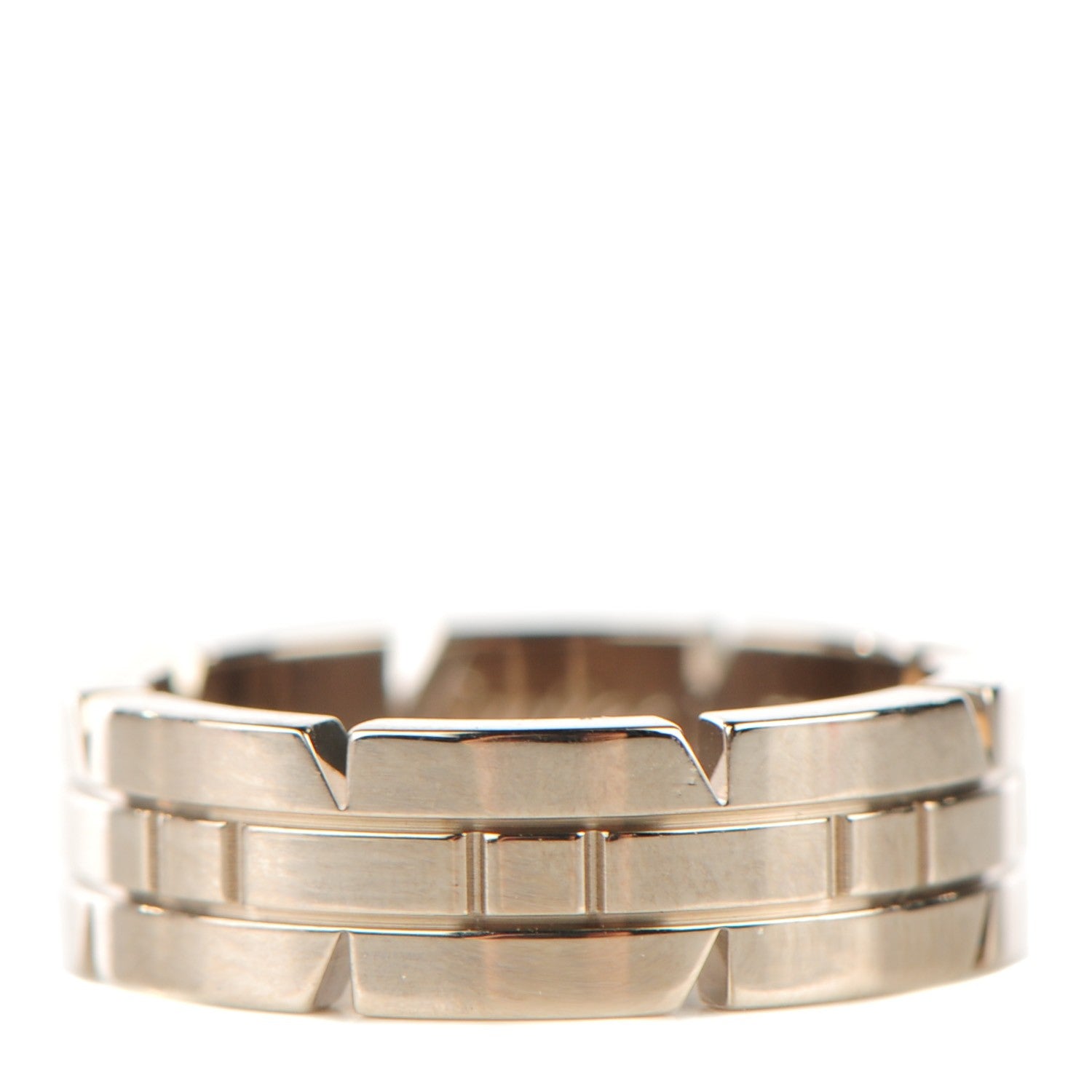 Cartier 18K White Gold 7mm Tank Francaise Ring 52 6 1 of 5