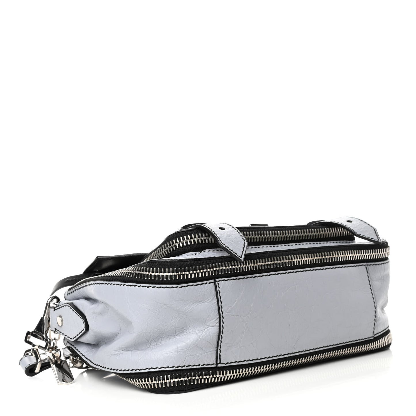 Paper Lambskin Tiny PS1 Plus Zip Satchel Dove Grey