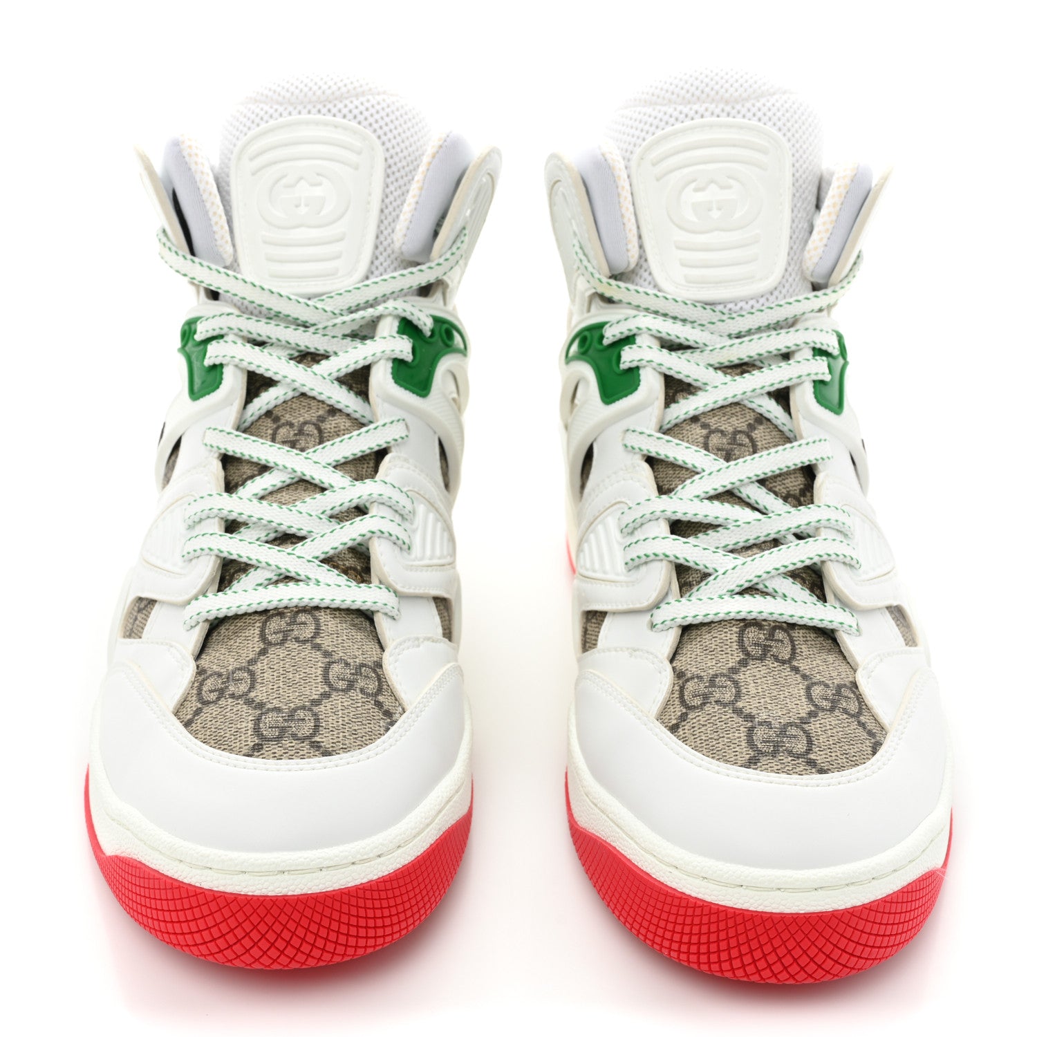 Gucci Demetra GG Supreme Womens Basket High Top Sneakers 38.5 Great White Beige Ebony 2 of 12
