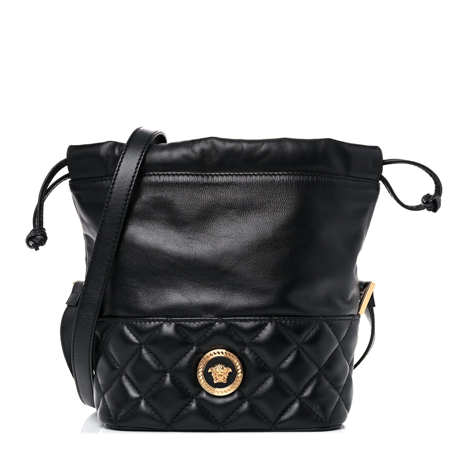 Versace Nappa Quilted Medusa Bucket Bag Black 3 of 14