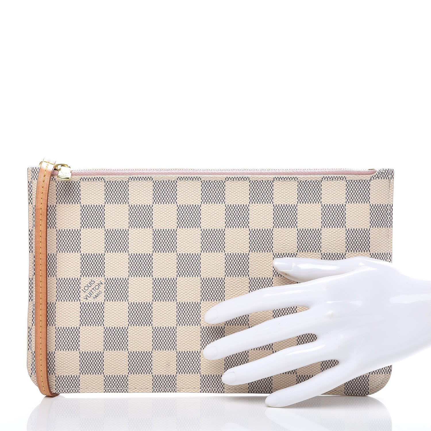 Louis Vuitton Damier Azur Neverfull MM GM Pochette Rose Ballerine 2 of 9