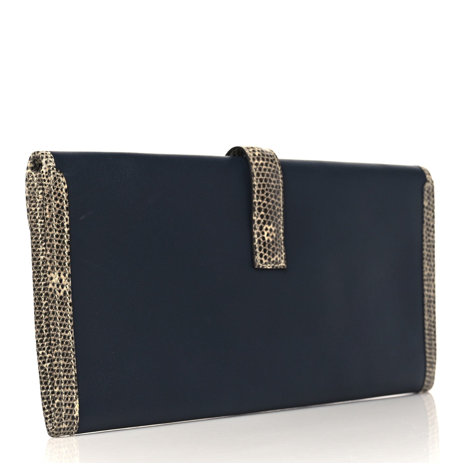 Hermes Swift Lizard Jige Elan Touch 29 Clutch Bleu Nuit Ombre 3 of 9