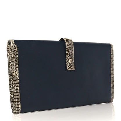 Hermes Swift Lizard Jige Elan Touch 29 Clutch Bleu Nuit Ombre 3 of 9