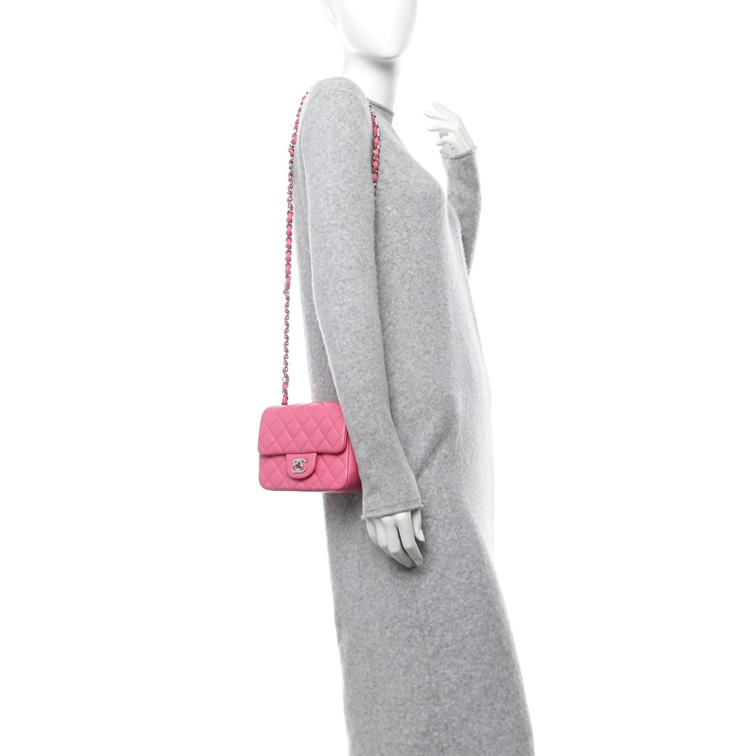 Chanel Lambskin Quilted Mini Square Flap Pink 2 of 10