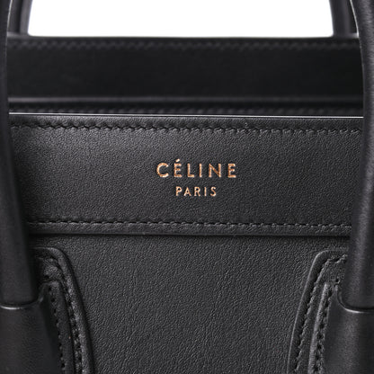 Celine Smooth Calfskin Nano Luggage Black 6 of 8