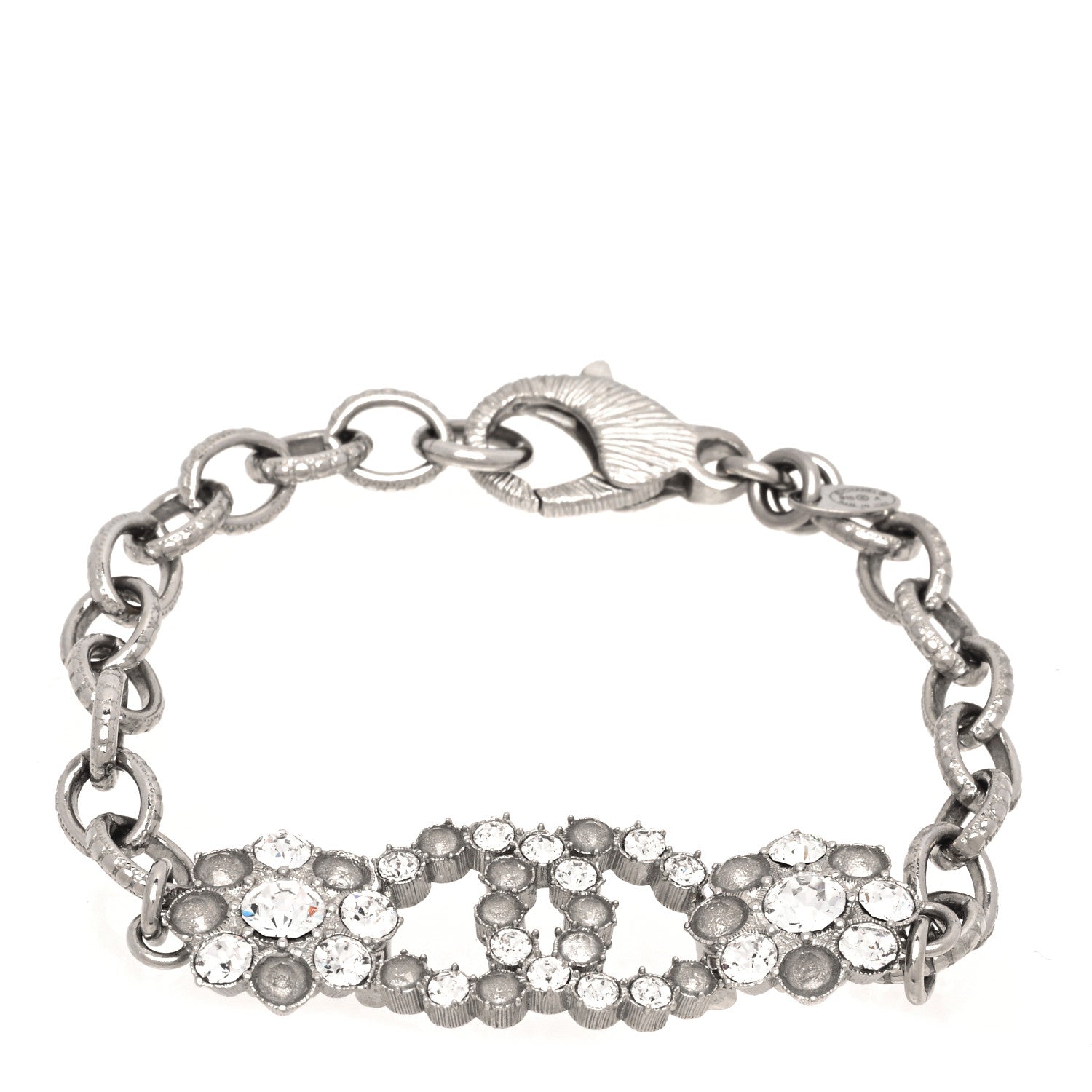 Chanel Crystal CC Bracelet Silver 1 of 6