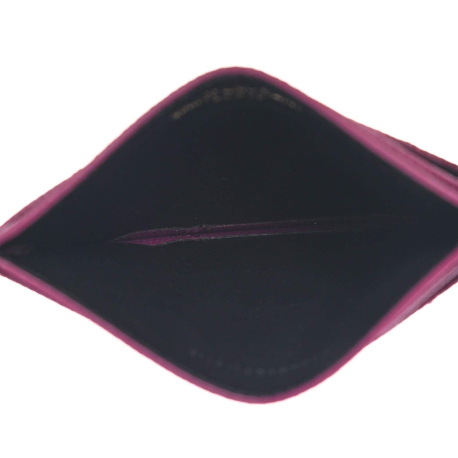Saint Laurent Grain De Poudre Matelasse Chevron Monogram Credit Card Case Dark Grape 5 of 8