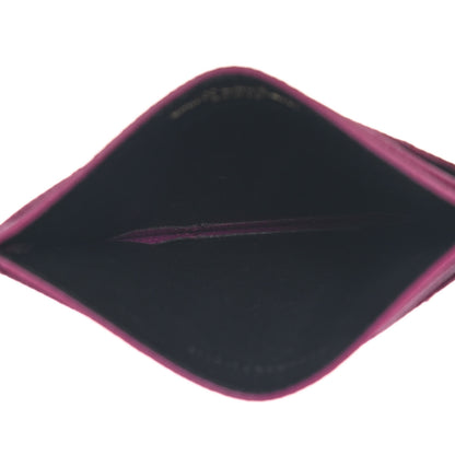 Saint Laurent Grain De Poudre Matelasse Chevron Monogram Credit Card Case Dark Grape 5 of 8