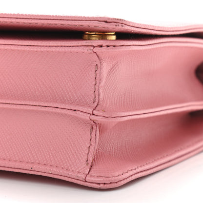 Prada Saffiano Lux Chain Wallet Petalo 10 of 14