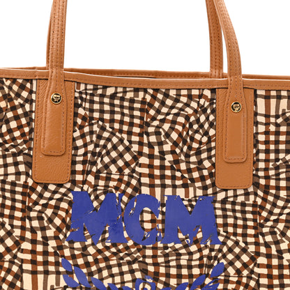 MCM Visetos Medium Liz Reversible Shopper Tote Cognac 12 of 24