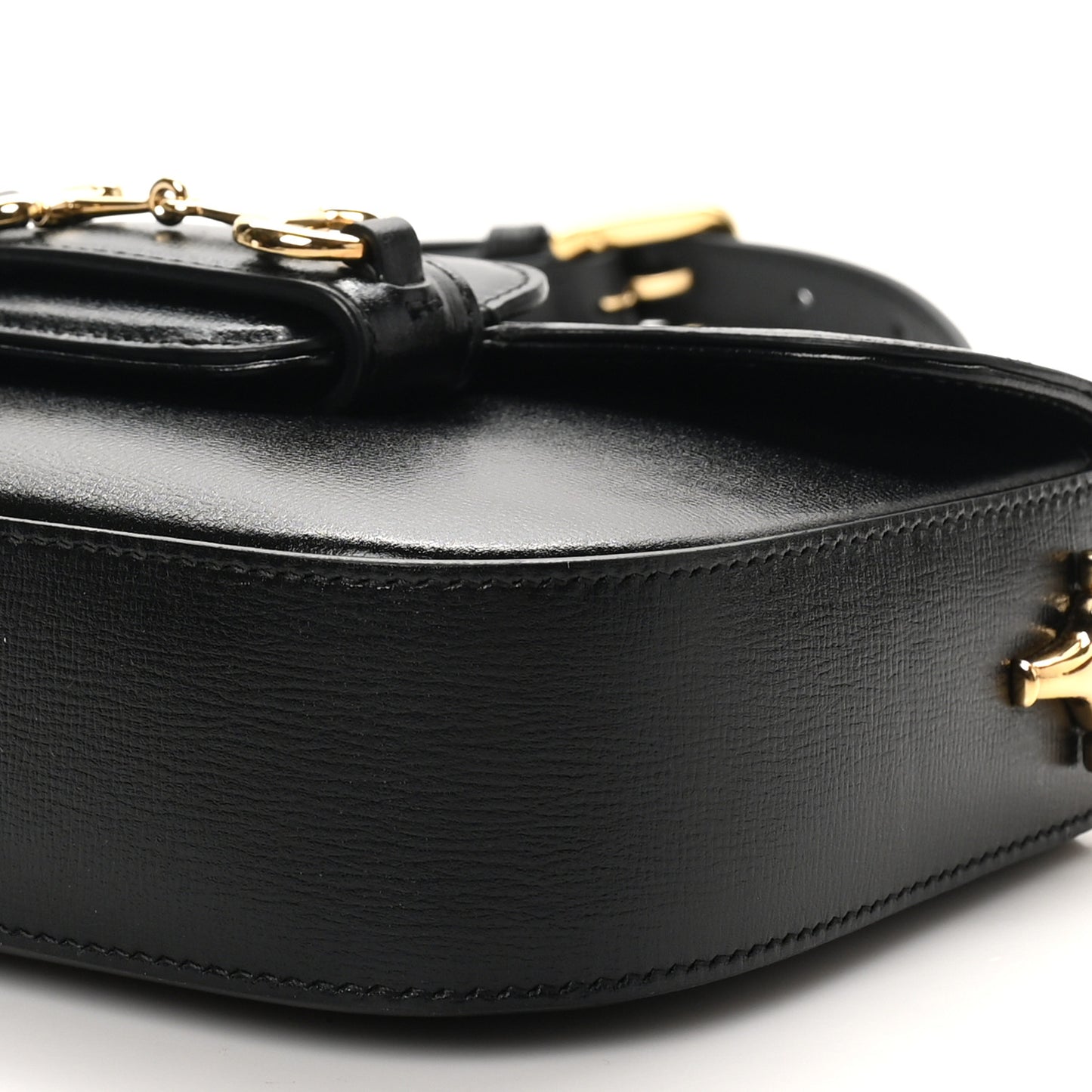 Azalea Calfskin Web Mini Horsebit 1955 Shoulder Bag Black