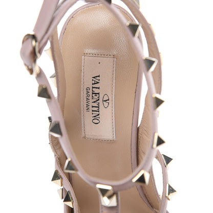 Valentino Garavani Patent Rockstud Ankle Strap Pumps 37.5 Poudre 7 of 9