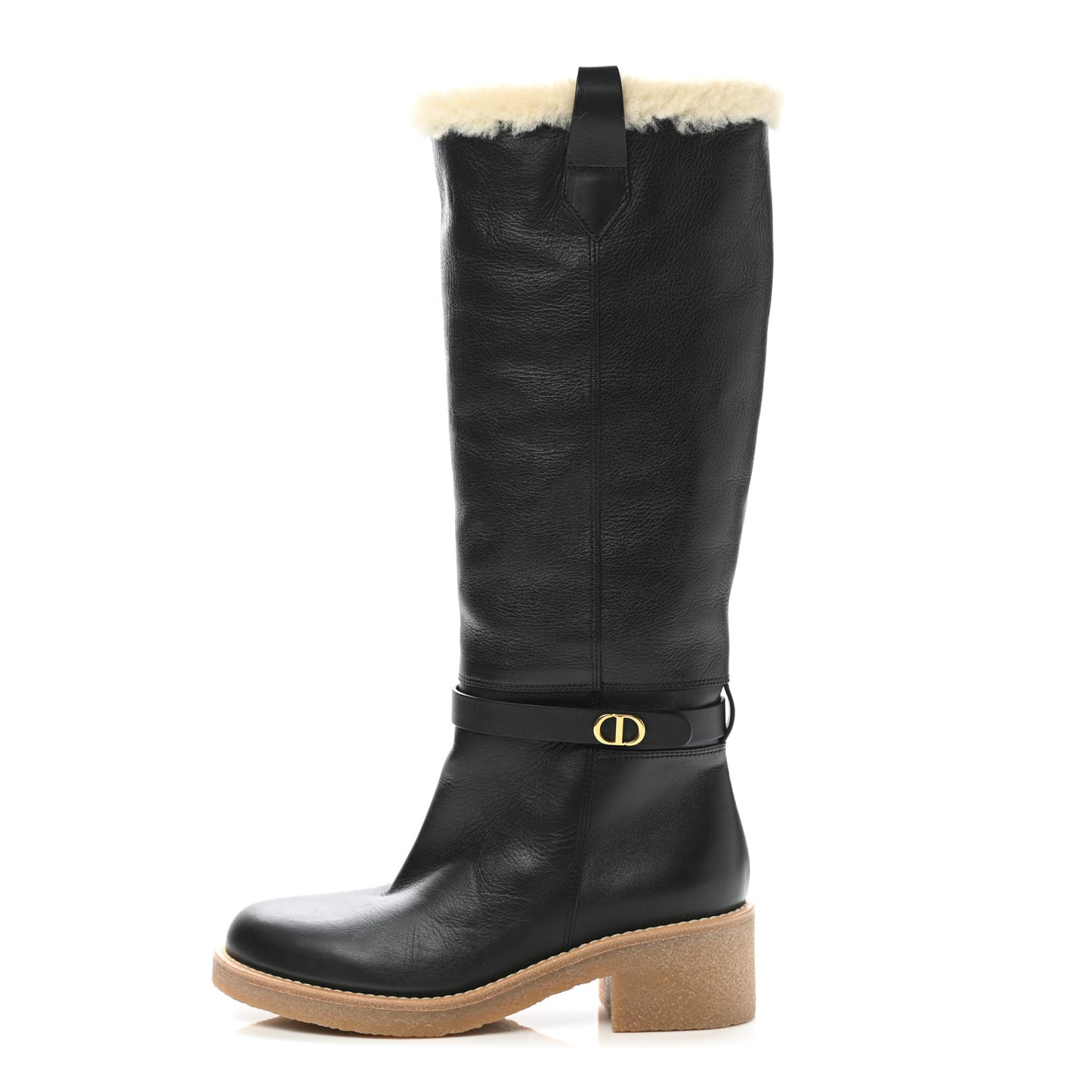 Calfskin Shearling D-Furious Boots 37.5 Black