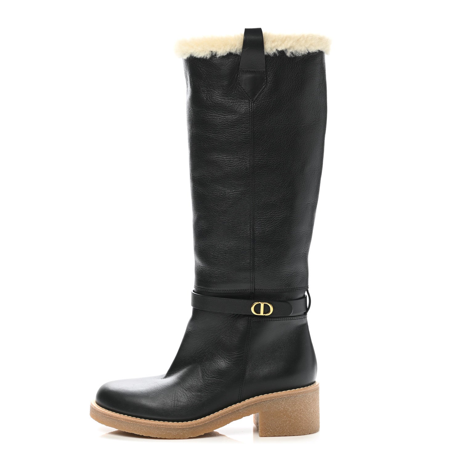 Christian Dior Calfskin Shearling D-Furious Boots 37.5 Black 1 of 9