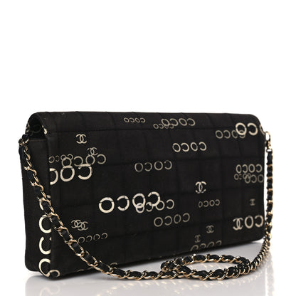 Chanel Canvas Chocolate Bar Quilted Coco East West Flap Black 3 of 9