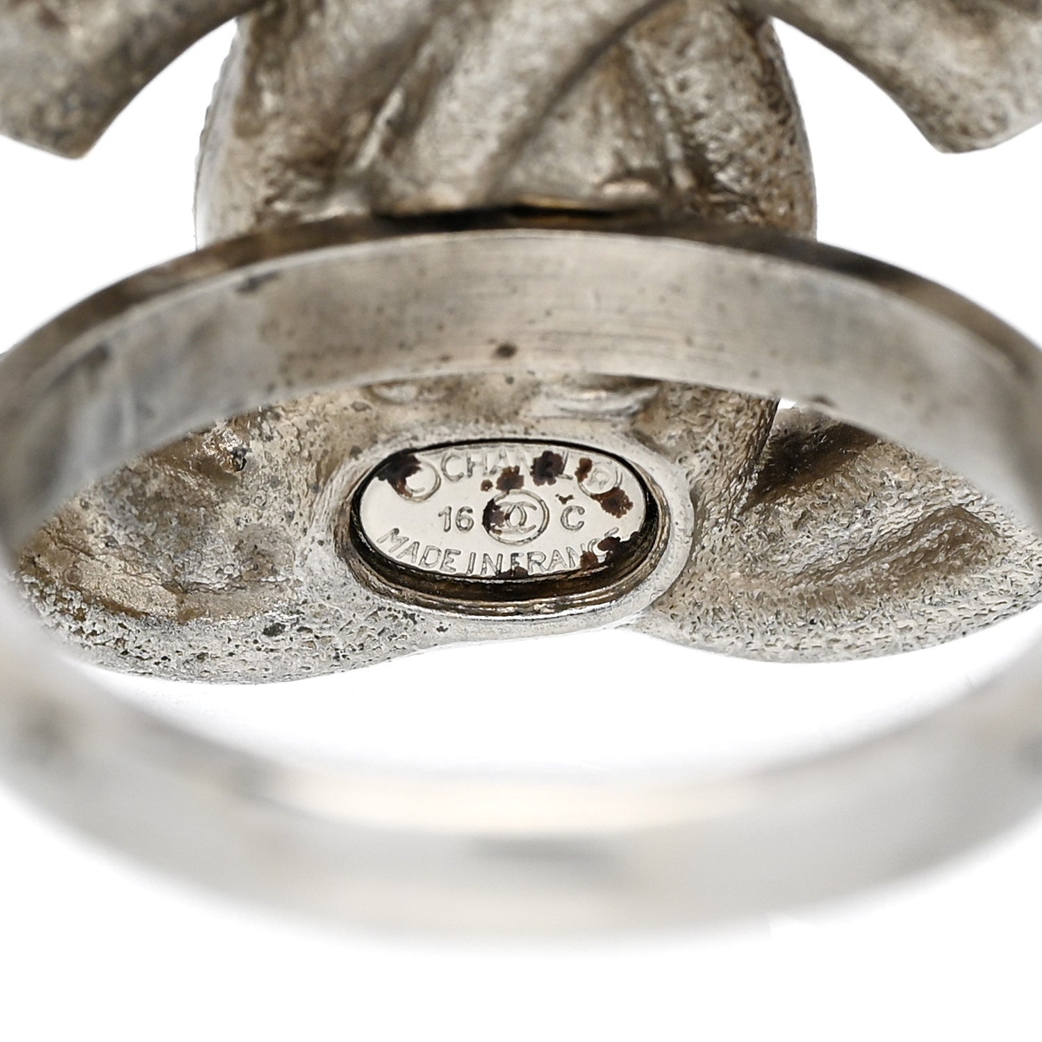 Chanel Crystal Double CC Ring 52 6 Silver 1799423 – FASHIONPHILE