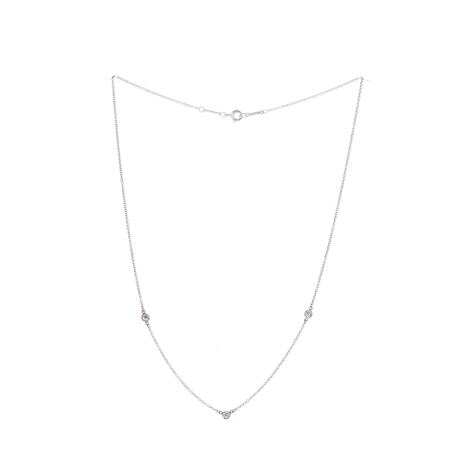 Platinum Elsa Peretti Diamonds by the Yard .15ct Necklace