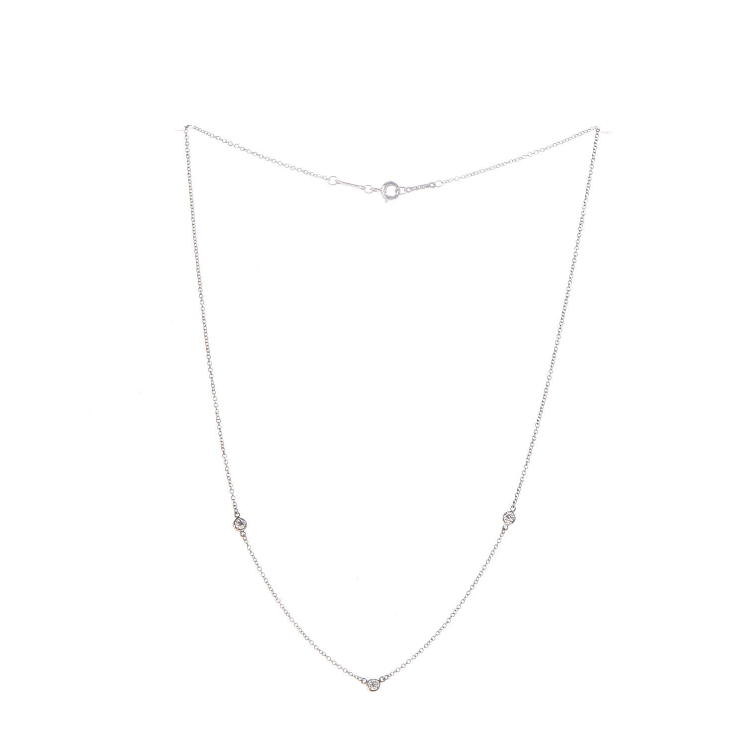 Tiffany Platinum Elsa Peretti Diamonds by the Yard .15ct Necklace 3 of 6