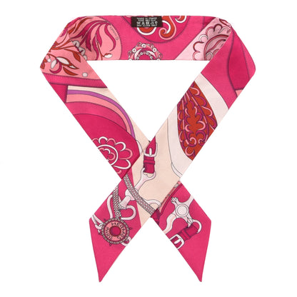 Hermes Silk Festival Des Amazones Twilly Fuchsia Nacre Rose 1 of 4