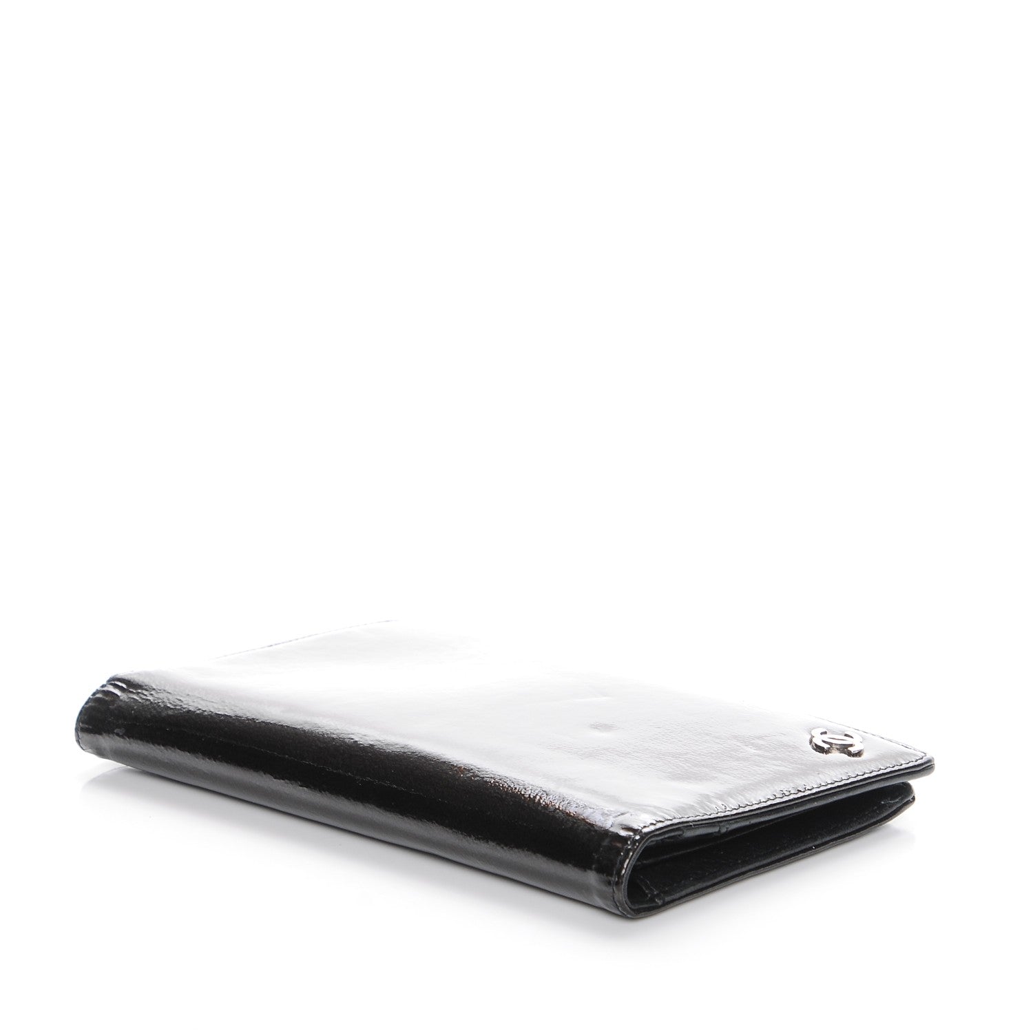 Chanel Grained Patent CC Yen Wallet Black 4 of 8