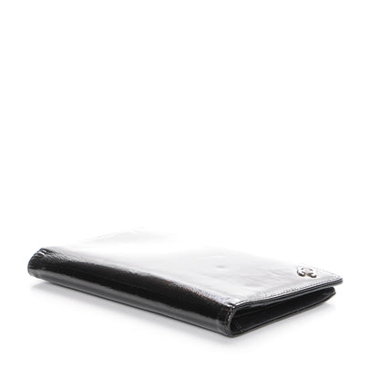 Chanel Grained Patent CC Yen Wallet Black 4 of 8