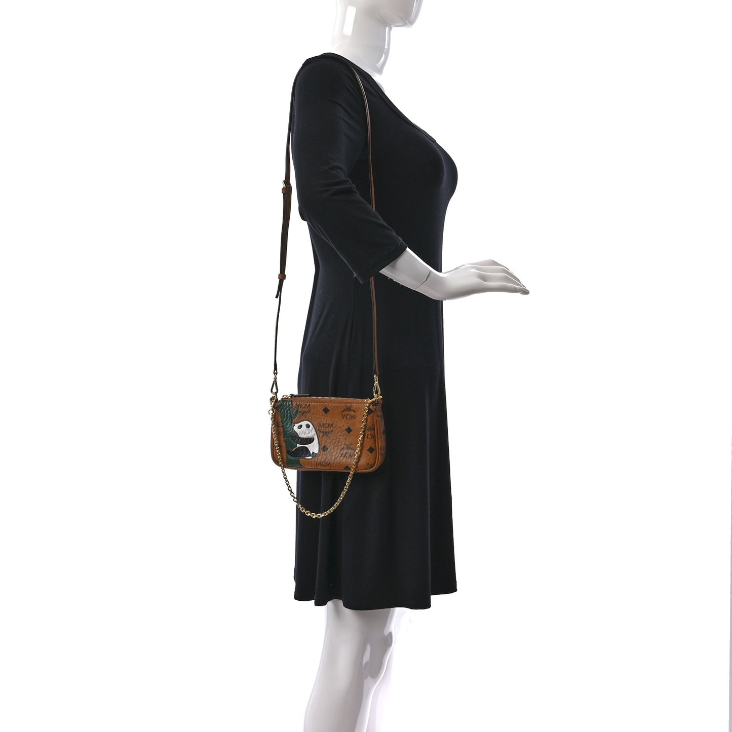 Visetos Panda Crossbody Pouch Cognac
