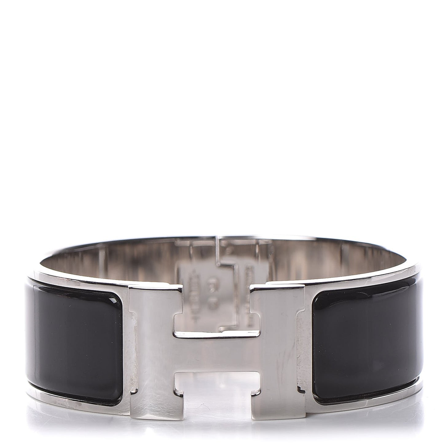 Enamel Wide Clic Clac H Bracelet GM Black