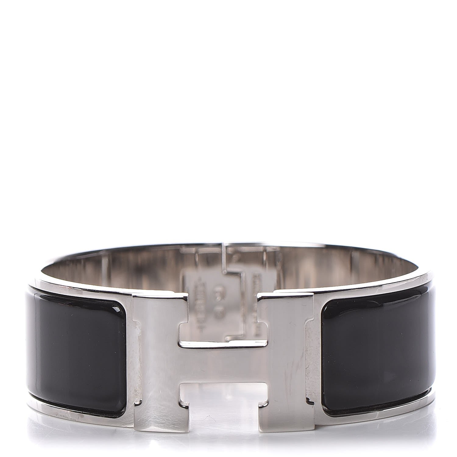 Hermes Enamel Wide Clic Clac H Bracelet GM Black 1 of 5