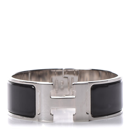 Hermes Enamel Wide Clic Clac H Bracelet GM Black 1 of 5