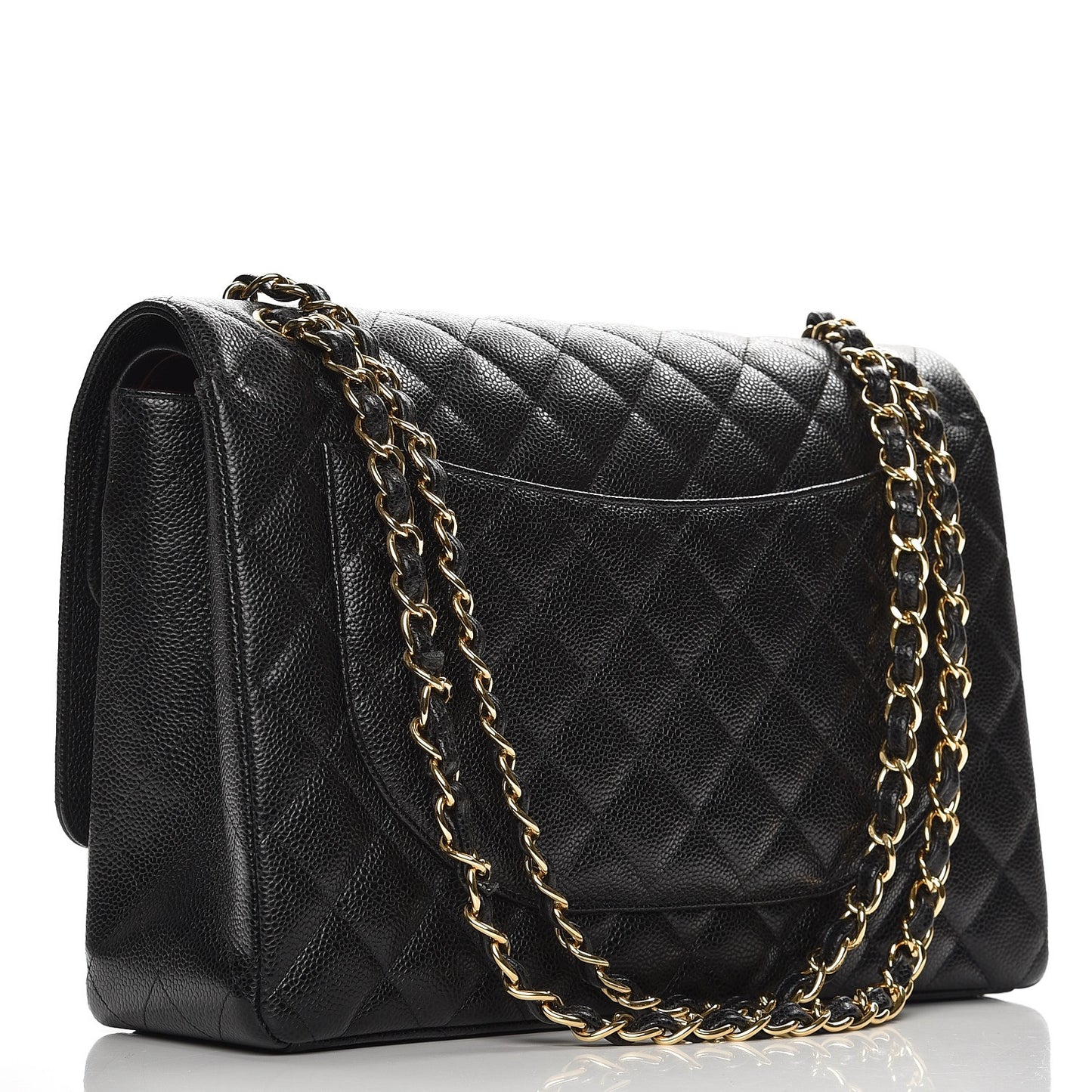 Caviar Quilted Maxi Double Flap Black