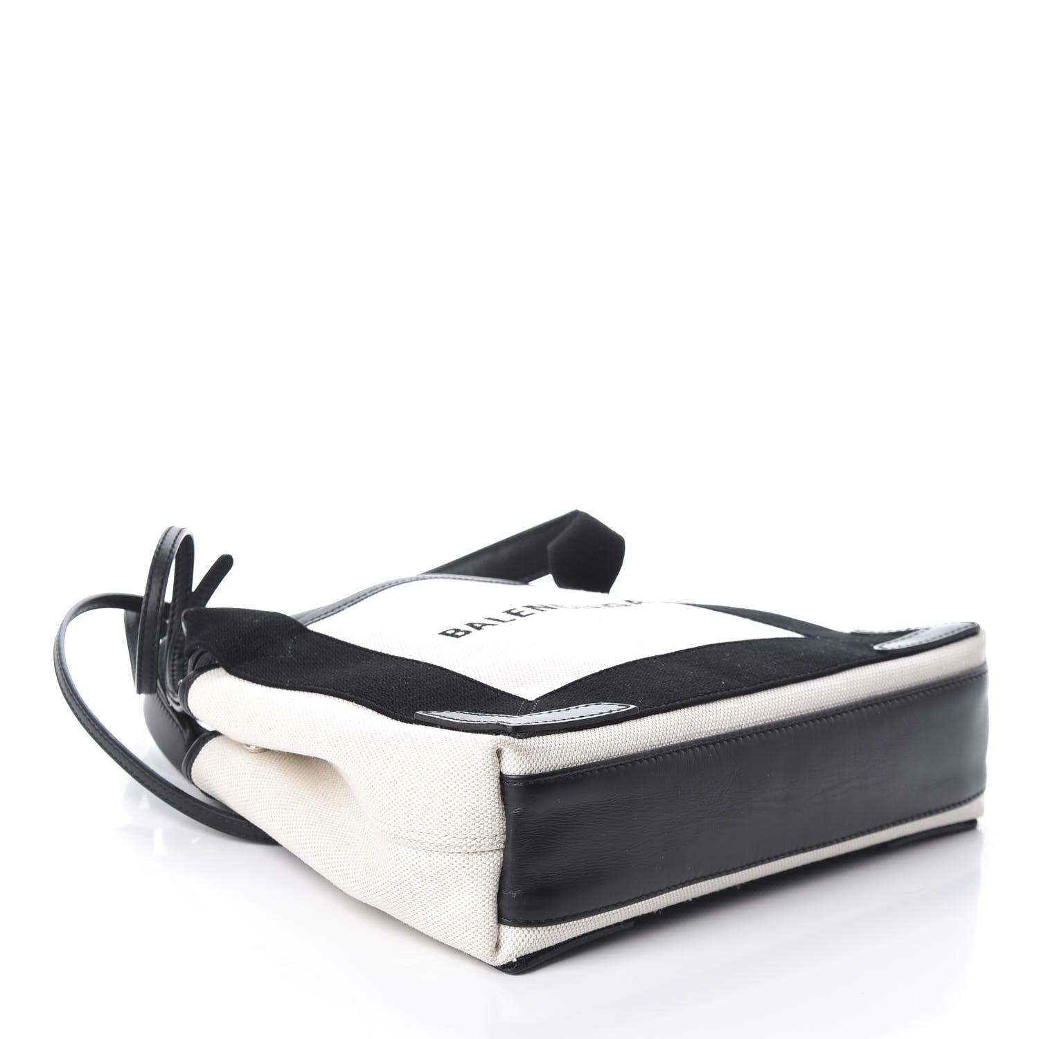 Balenciaga Cotton Canvas Calfskin Navy Cabas XS Natural Black 4 of 8