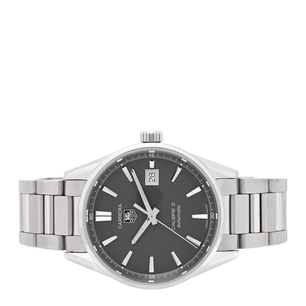 Stainless Steel 39mm Carrera Calibre 5 Automatic Watch Grey WAR211C-3