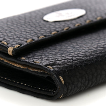 Fendi Calfskin Romano Selleria Tri-Fold Wallet Black 10 of 17