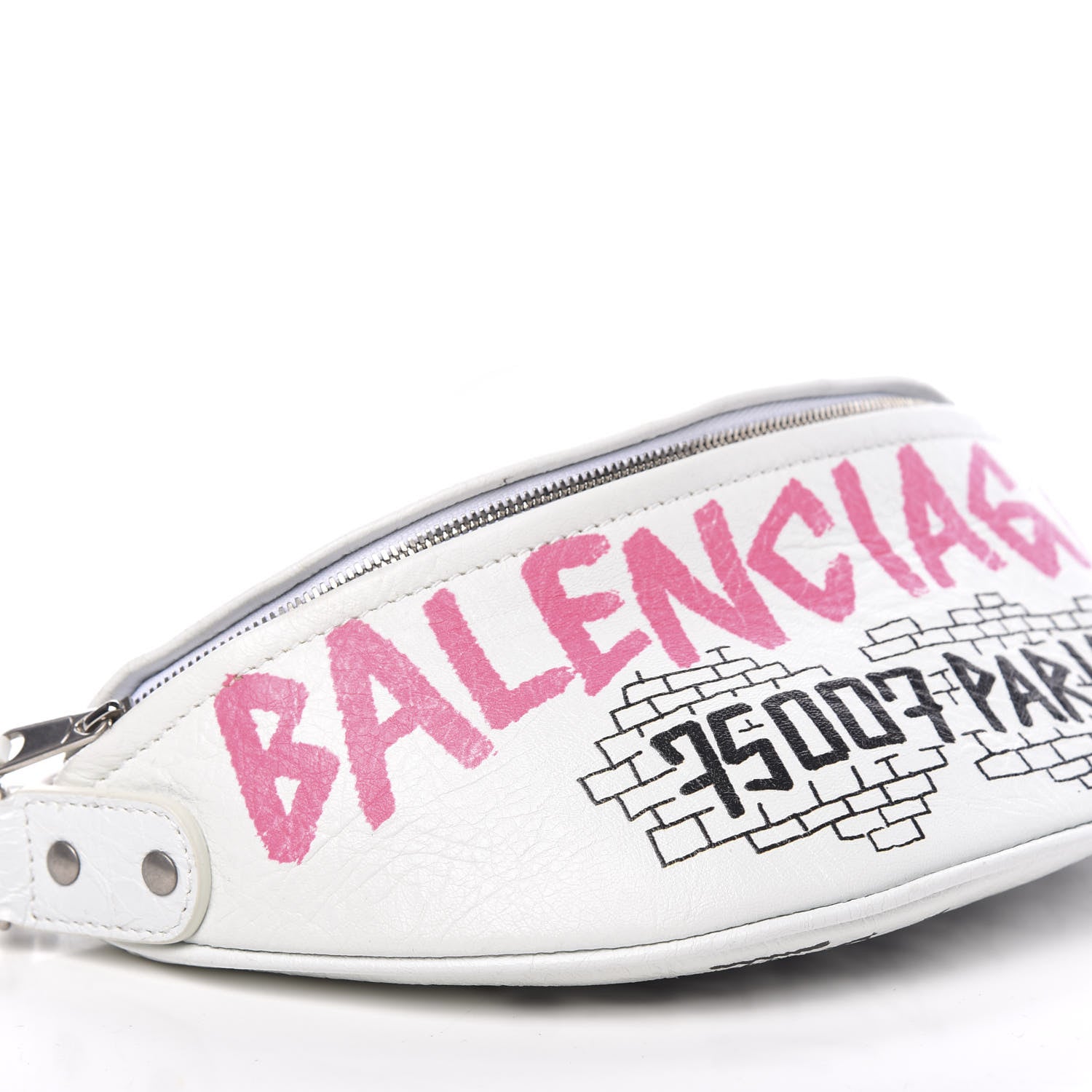 Balenciaga Agneau Arena Graffiti All Over XXS Souvenir Belt Bag White Multicolor 7 of 9