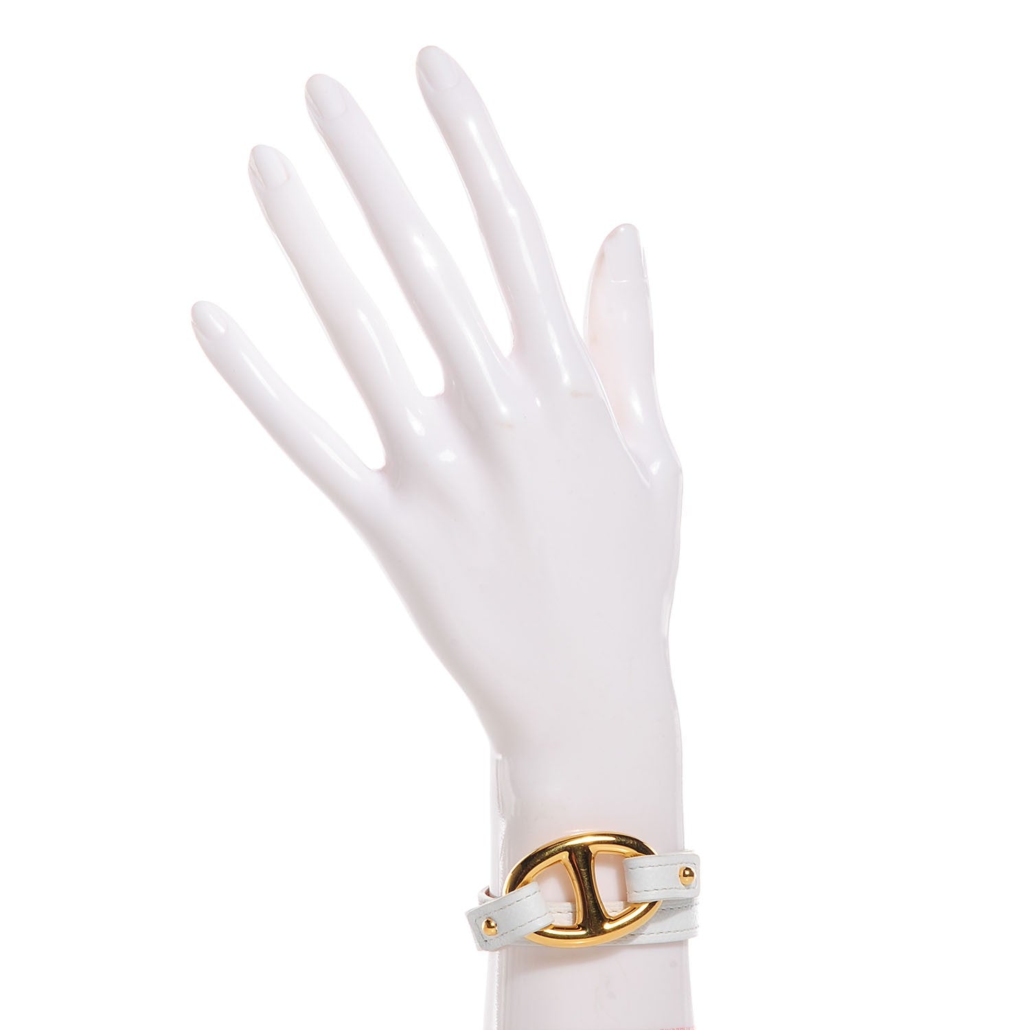 Hermes Epsom Granville Double Tour Bracelet S White 2 of 6
