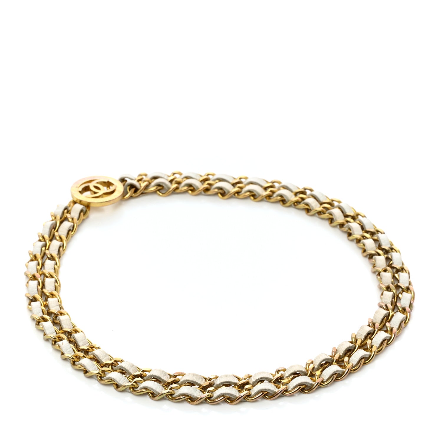 Chanel Lambskin CC Medallion Chain Belt White Gold 2 of 4