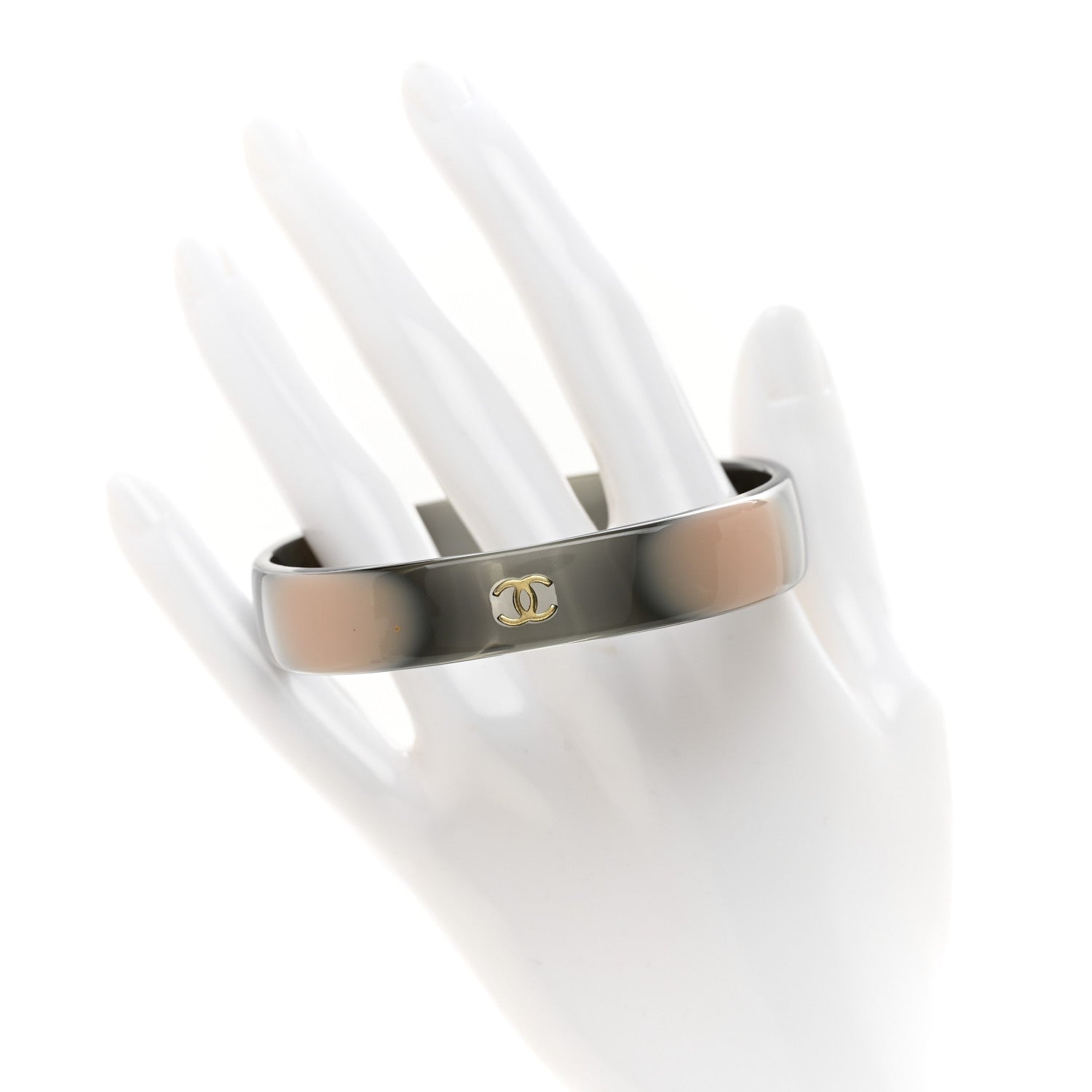 Chanel Resin Gradient CC Bangle Black Rose 2 of 5