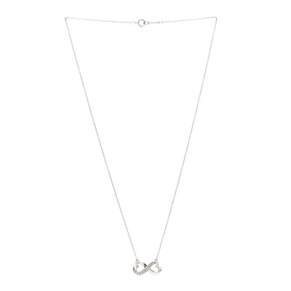 Tiffany 18K White Gold Diamond Paloma Picasso Double Loving Heart Necklace 3 of 6