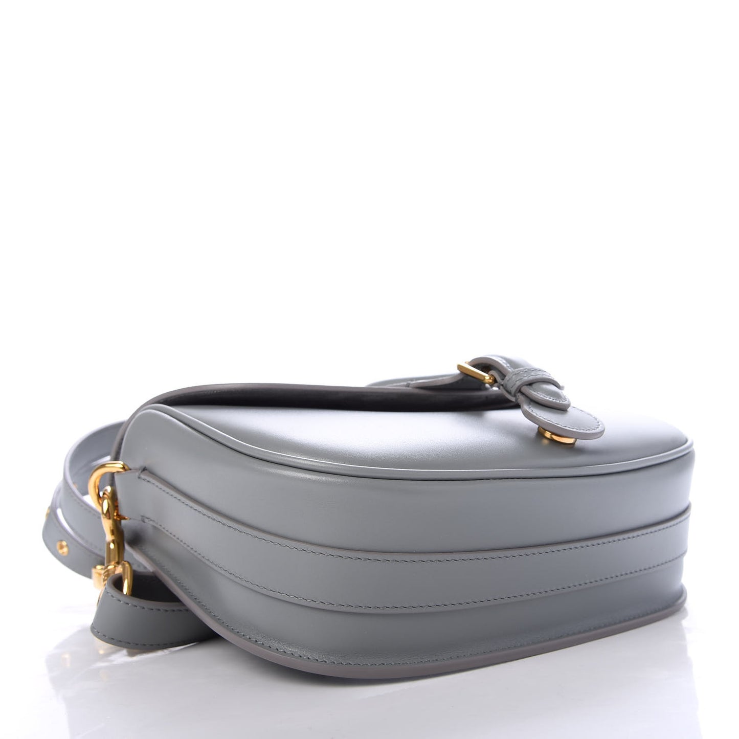 Box Calfskin Medium Bobby Flap Stone Grey