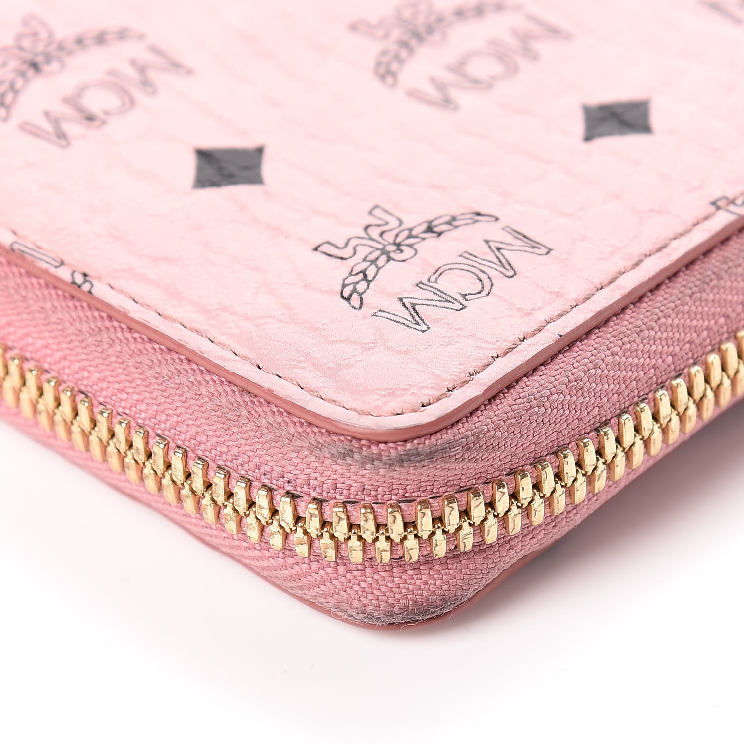 MCM Visetos Large Zip Around Wallet Pink 11 of 15