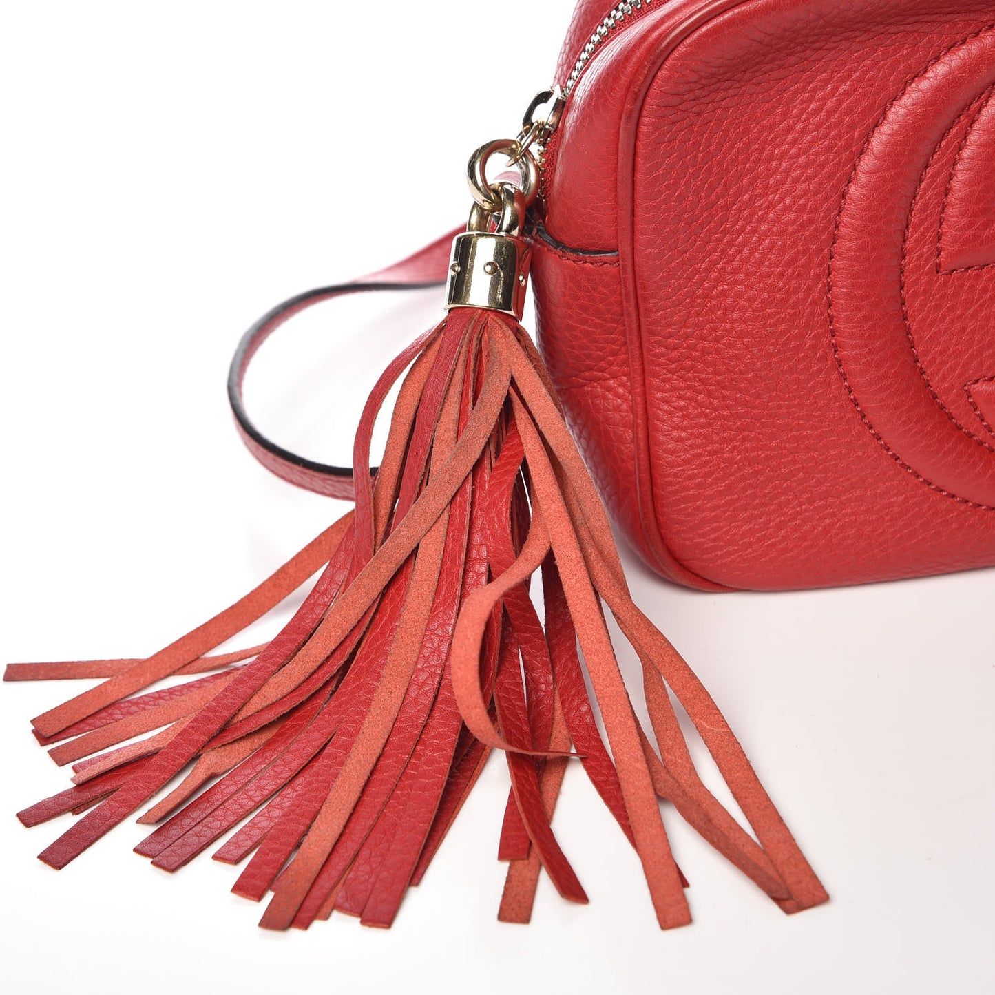 Pebbled Calfskin Small Soho Disco Bag Tabasco Red