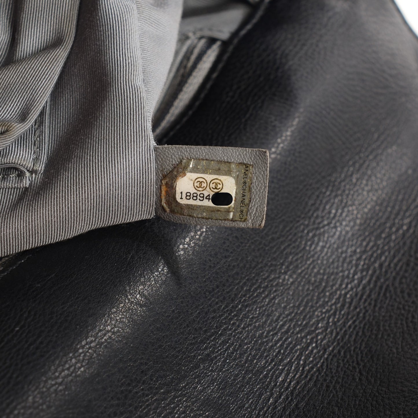 Calfskin Double Stitch Large Boy Flap Black