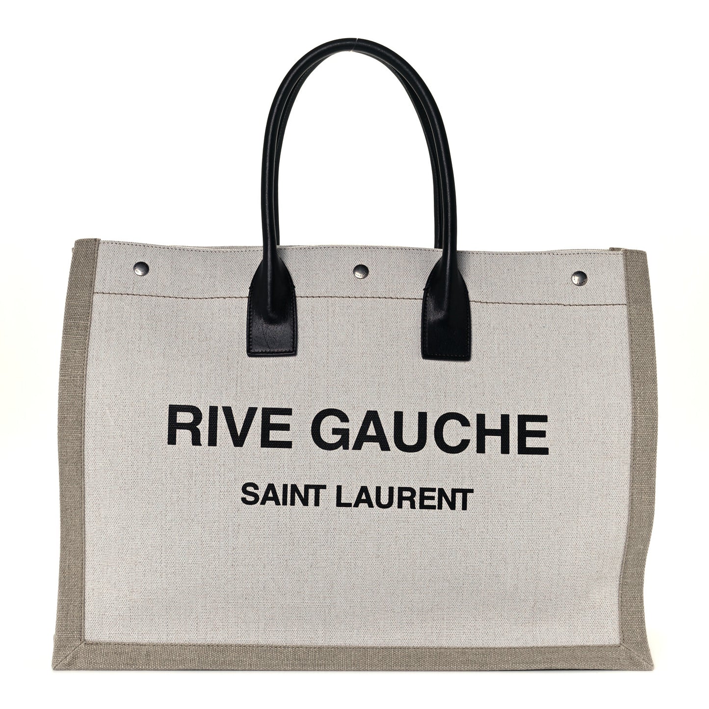 Linen Calfskin Rive Gauche Tote Optic White